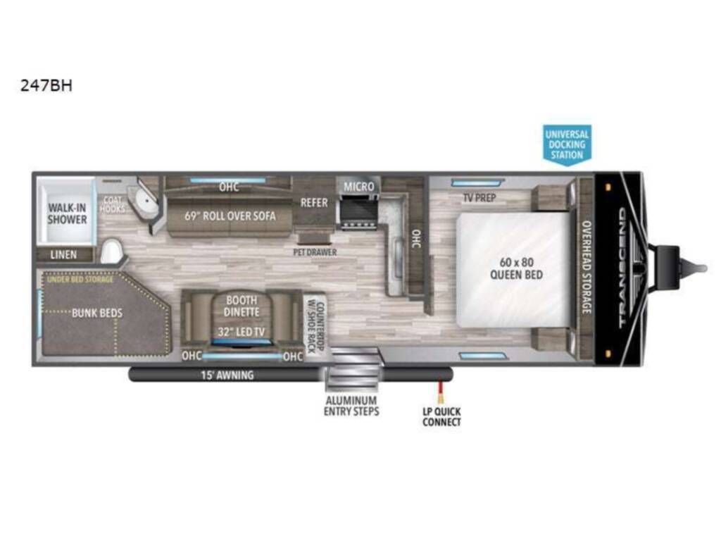 Transcend Xplor 247BH 29ft floor plan
